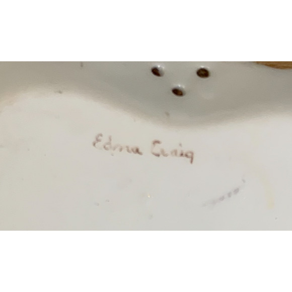 VTG Unique Signed Hand Painted Rectangular Trinket Dish - Picture 9 of 11